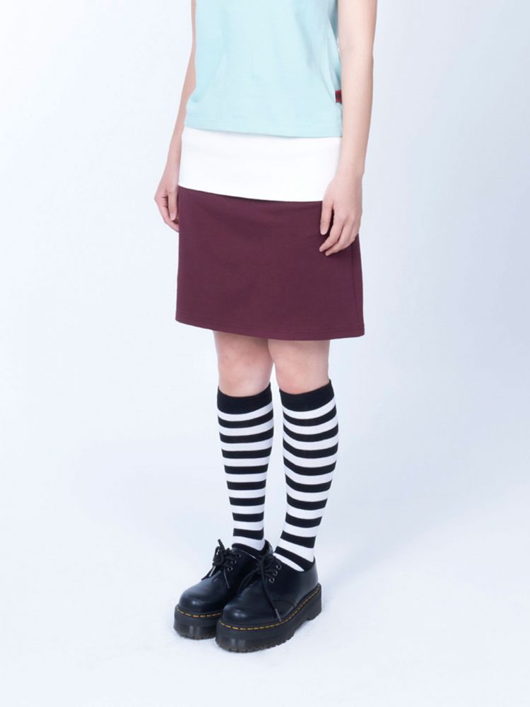 Folded colorblock skirt - WINE : Lye Lye