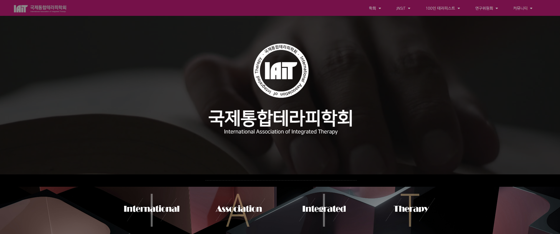 국제통합테라피학회 홈페이지 대표 사진