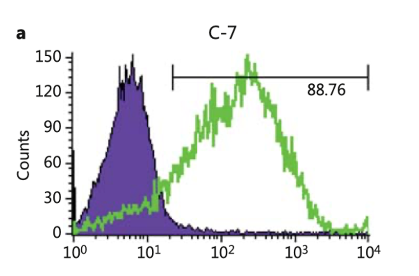 FACS histogram 그래프 