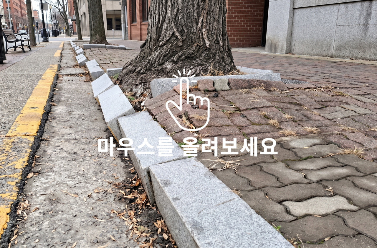 <b>POUR탄성강화파우더(경계석·블럭침하방지용) 시공 전/후</b>