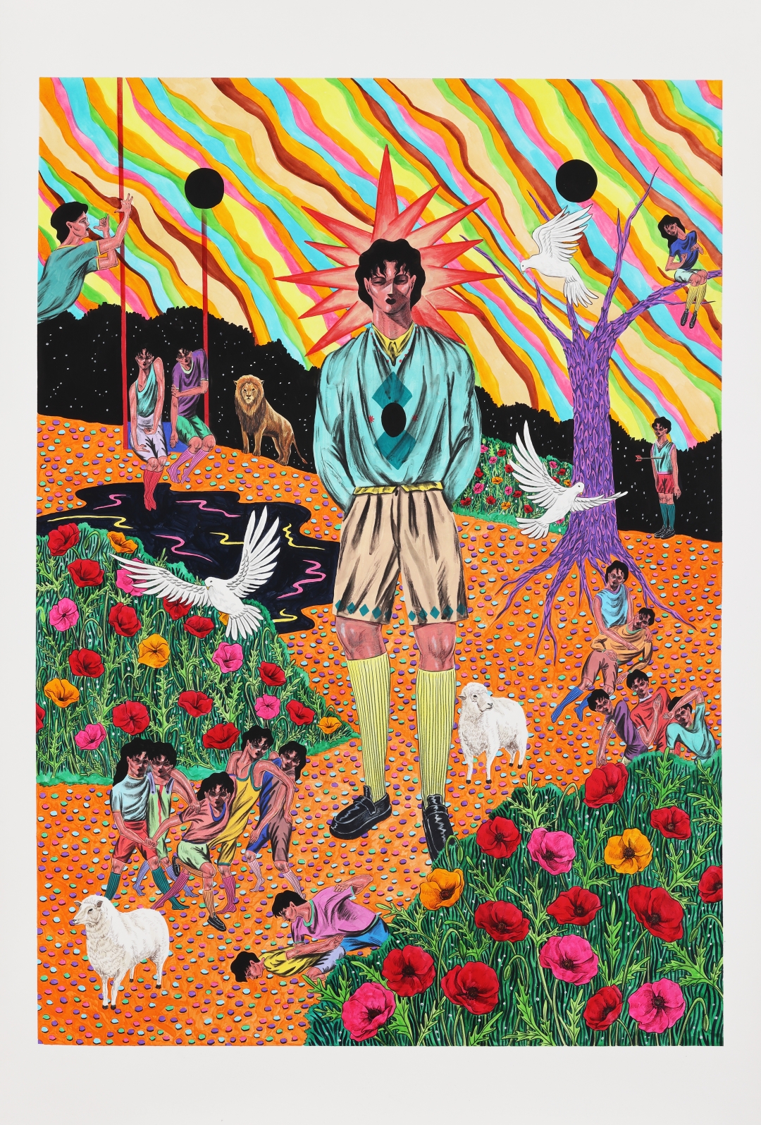 〈천국도〉, 2026, 종이에 혼합재료, 140.2 x 94.6cm