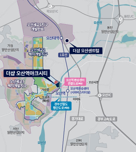 더샵 오산역아크시티 개발환경 - 오산 최고가 리딩단지 '더샵 오산센트럴'과 비교시 뛰어나지만 더 낮은 가격 공급계획