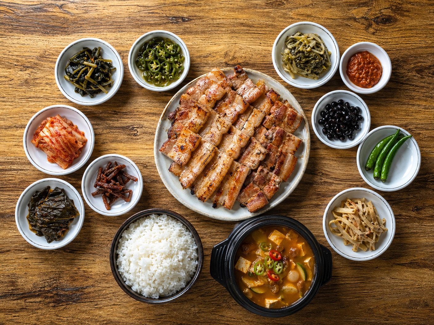 철판 삼겹살 정식