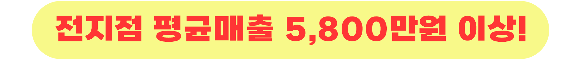 전지점 평균매출 5,900만원 이상!