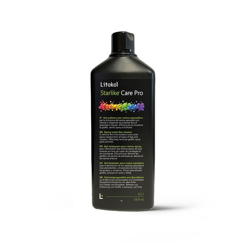 Litokol Starlike® Care Pro, 고성능 딥클리닝 제품, 에폭시 시공 후 잔여물 클리너, 줄눈 오염 클리너, 리모델링 클리너, 보수 작업 클리너, 그래피티 클리너, 특수 오염 클리너