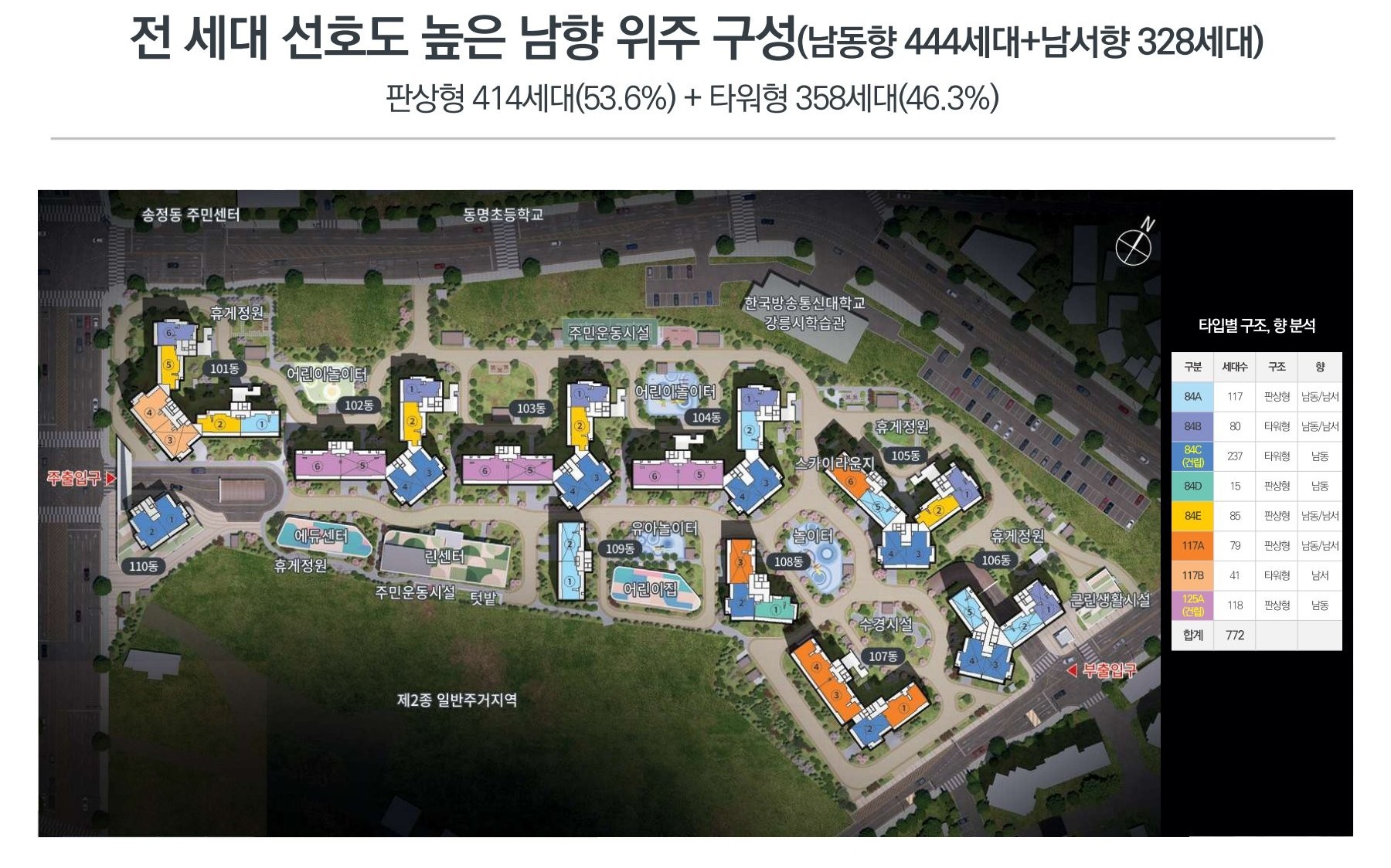 강릉 우미린 더 프리미어 단지배치