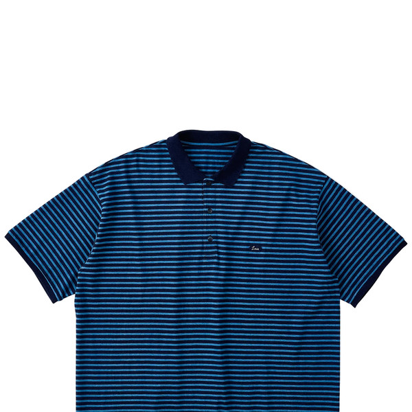 Porter Classic [포터 클래식] - H/W Indigo Border Polo Shirt - Navy