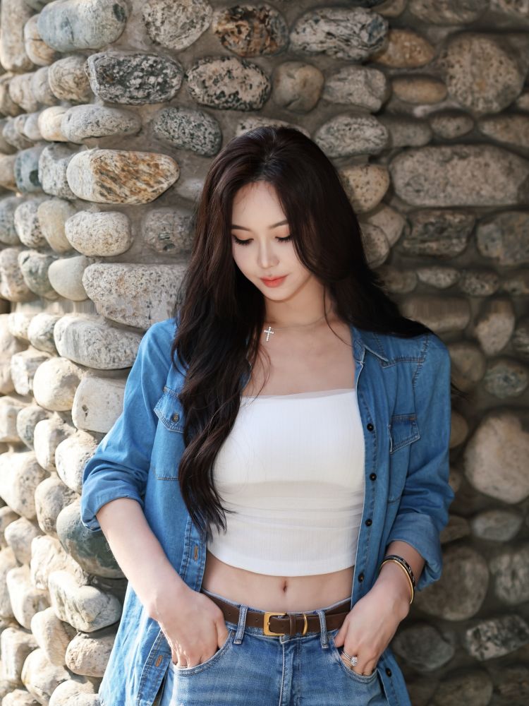 자체제작 슬림핏 청셔츠 공구 이미지