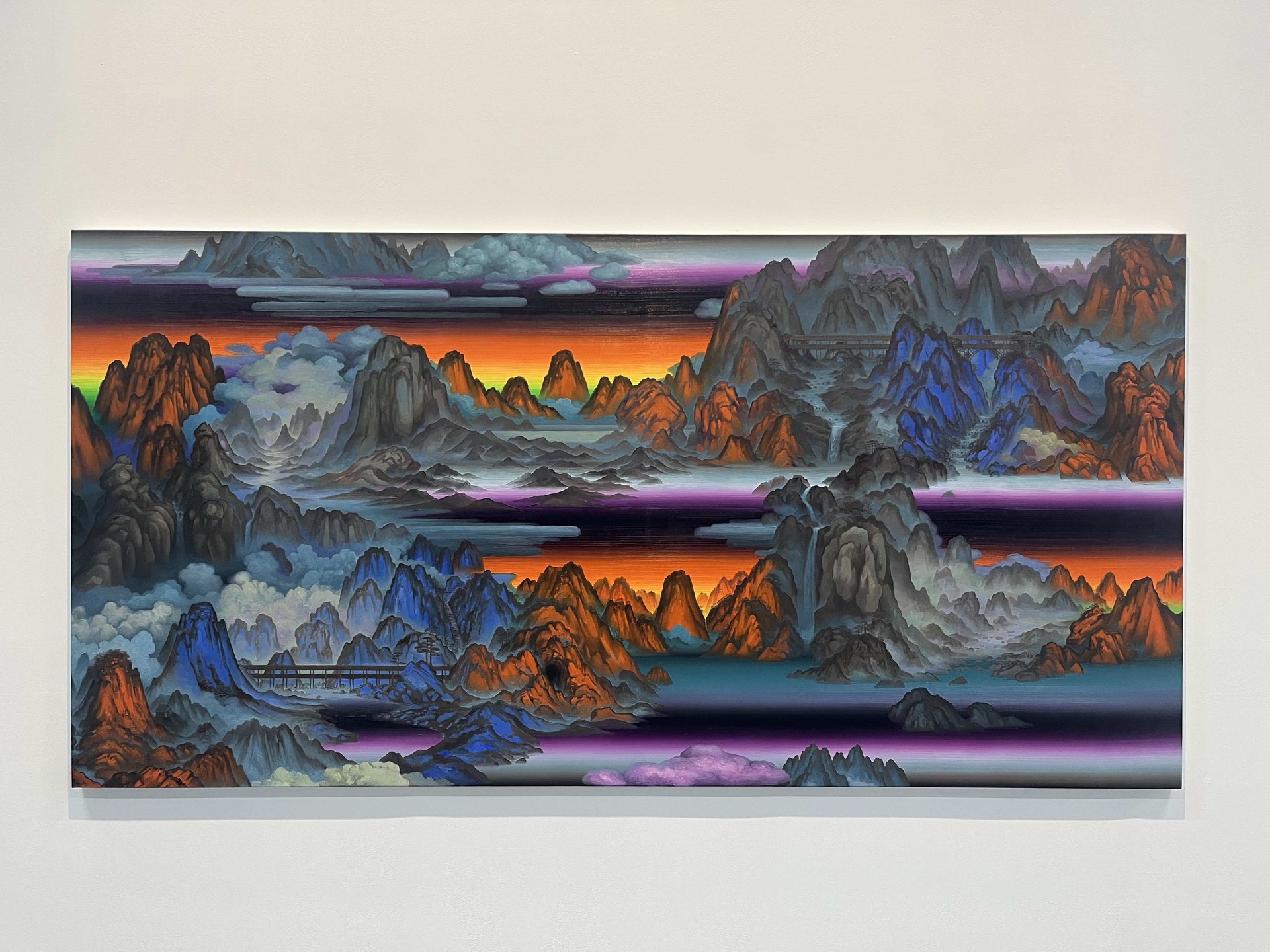 산등성이 길을 따라, 2023, 136x272cm