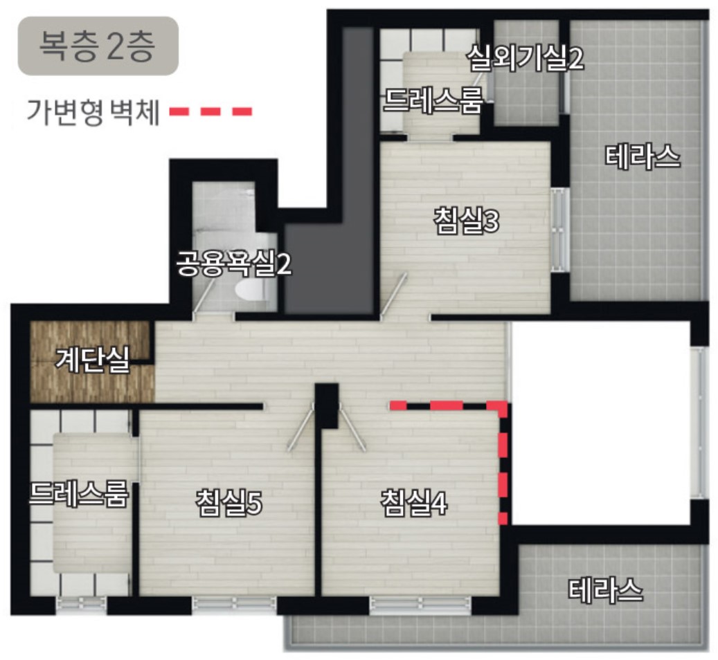 104㎡B 복층 2층 평면도