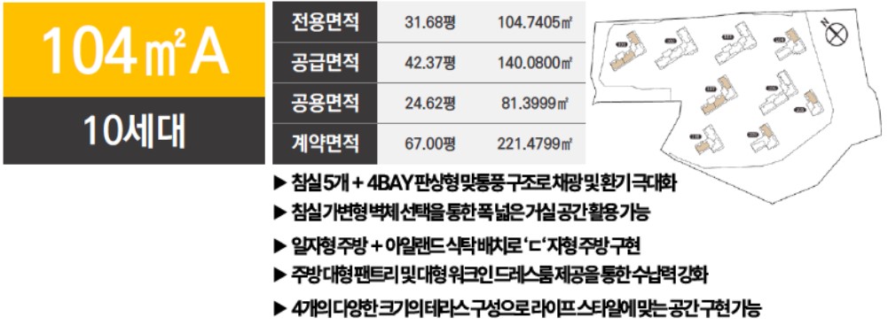 104㎡A 10세대 플랜 및 위치도