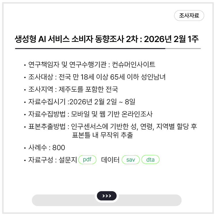 <생성형 AI 서비스 소비자 동향조사 2차 : 2026년 2월 1주>