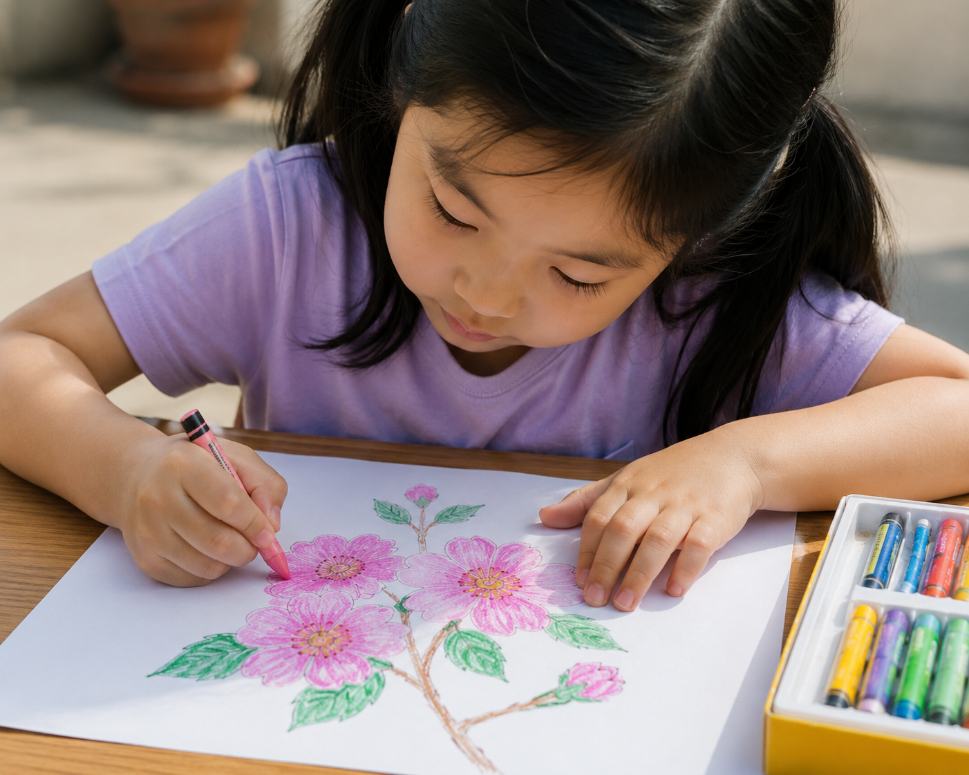 아이들이 그림 그리는 모습