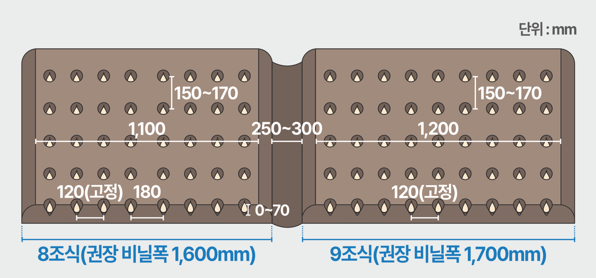 [  8조·9조 파종간격  ]