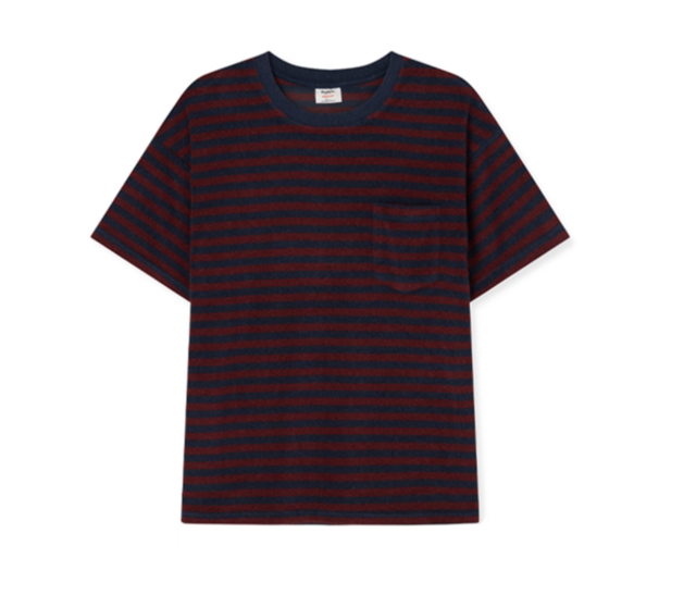 Terry Border Tee (Navy-burgundy)</br>Price - 59,000