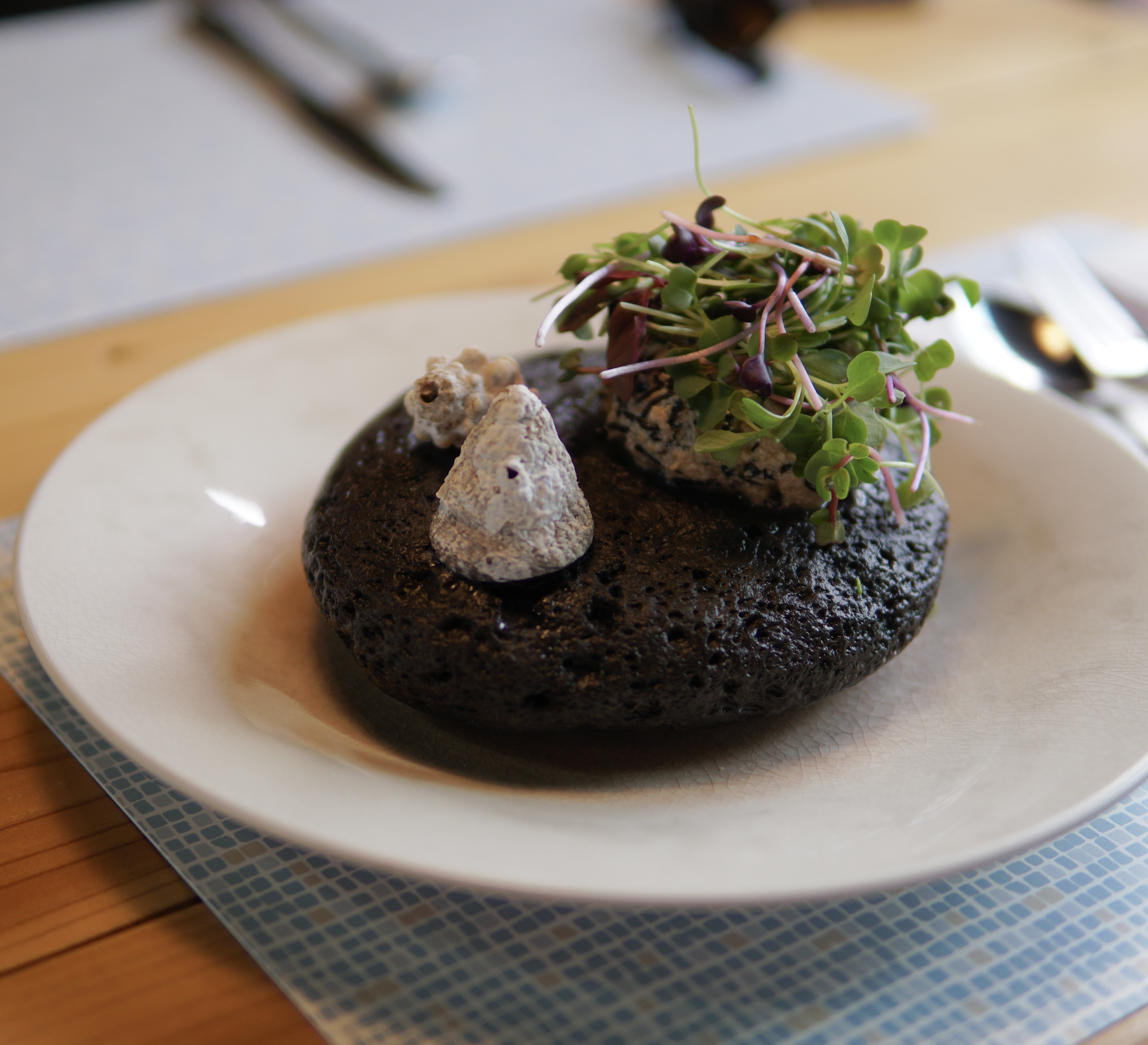 A salad made with seaweed and tofu