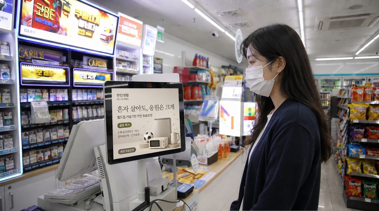 GS25 결제화면 미디어
