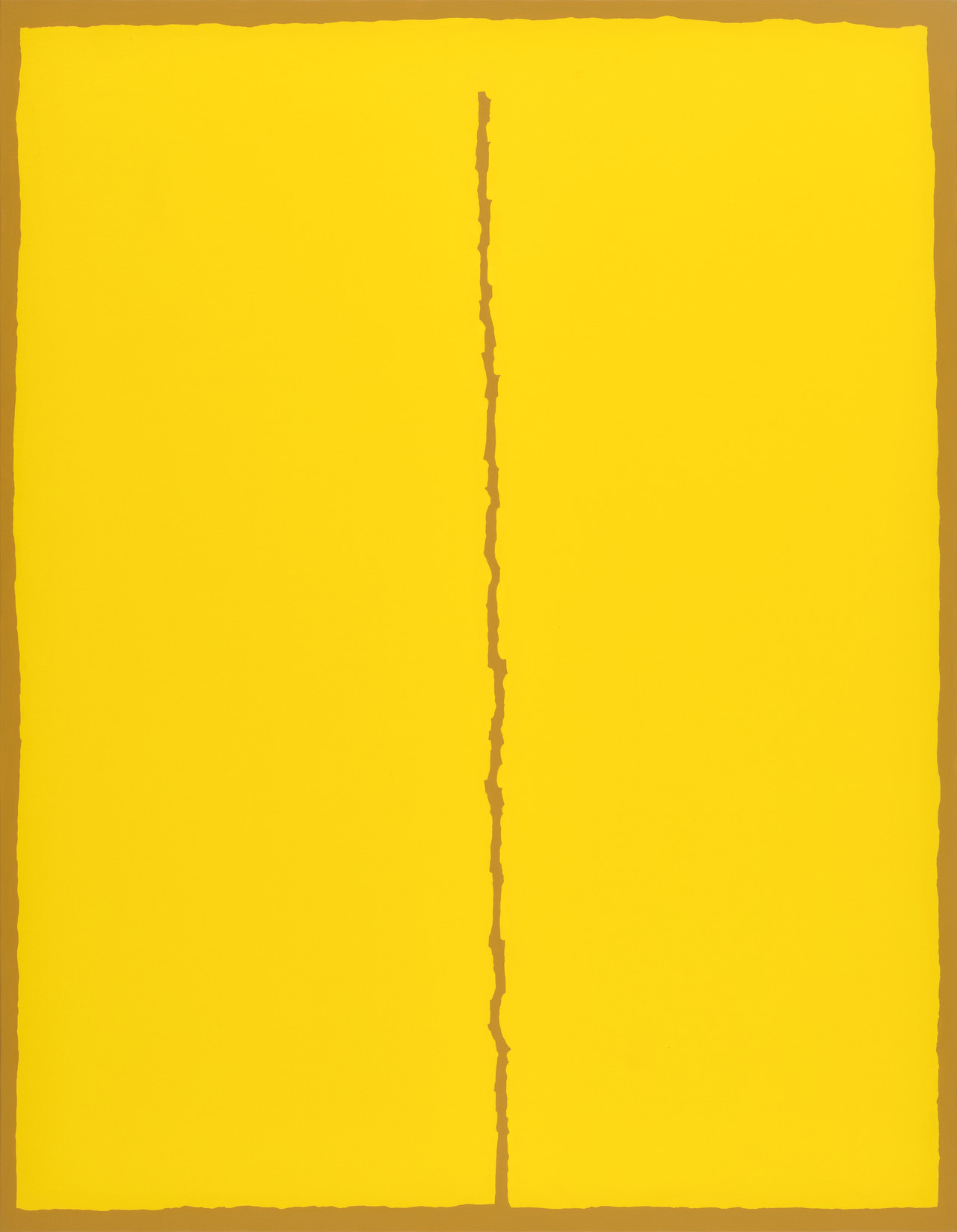 〈갈라진 노랑〉 2025,<br>116.8 × 91cm(50F), 캔버스에 아크릴과슈<br>Cracked Yellow, 2025,<br>116.8 × 91cm, oil on canvas