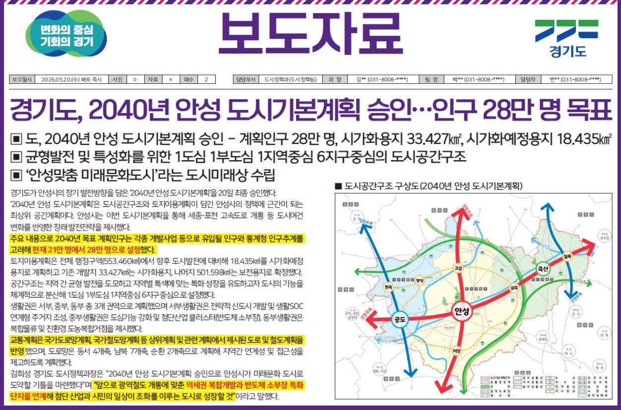 안성시 보도자료