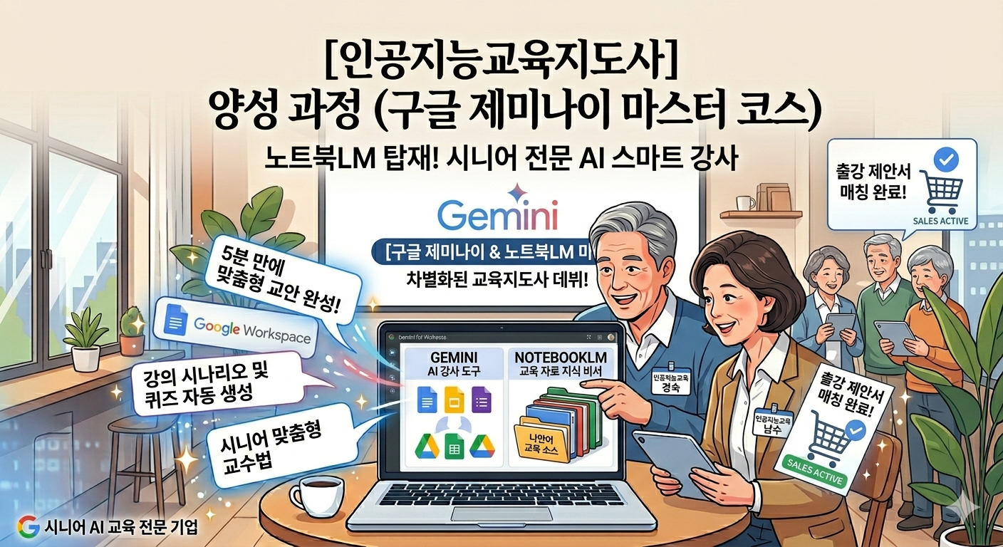 인공지능교육지도사 자격증 양성 과정 | 구글 제미나이 & 노트북LM 시니어 강사 교육