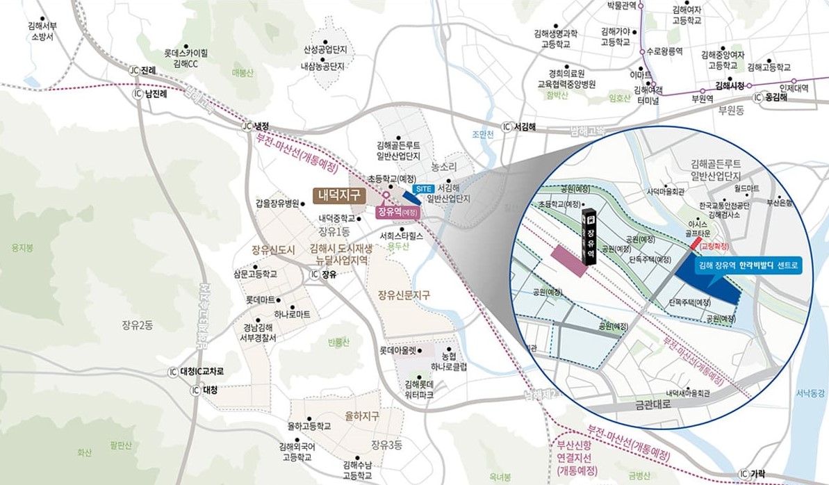 김해 장유역 한라비발디 입지환경 - 위치도