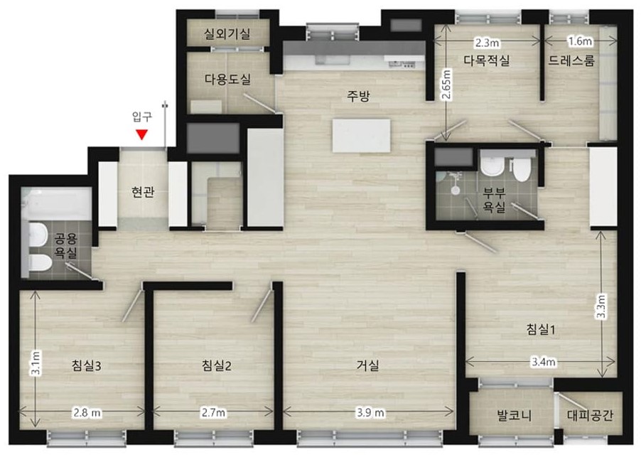김해 장유역 한라비발디 세대안내 - 76㎡A 평면도