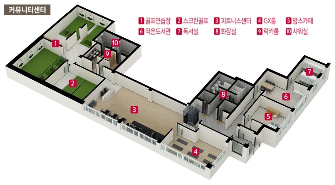 옥천 금호어울림 커뮤니티 - 커뮤니티 센터 평면도