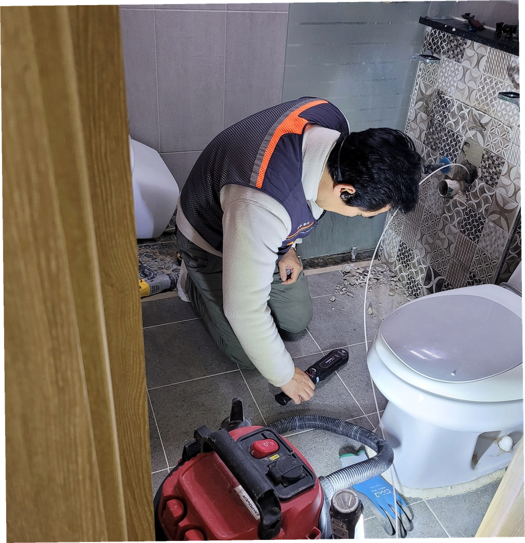 구리 누수탐지 전문업체 수도배관 누수 확인 현장