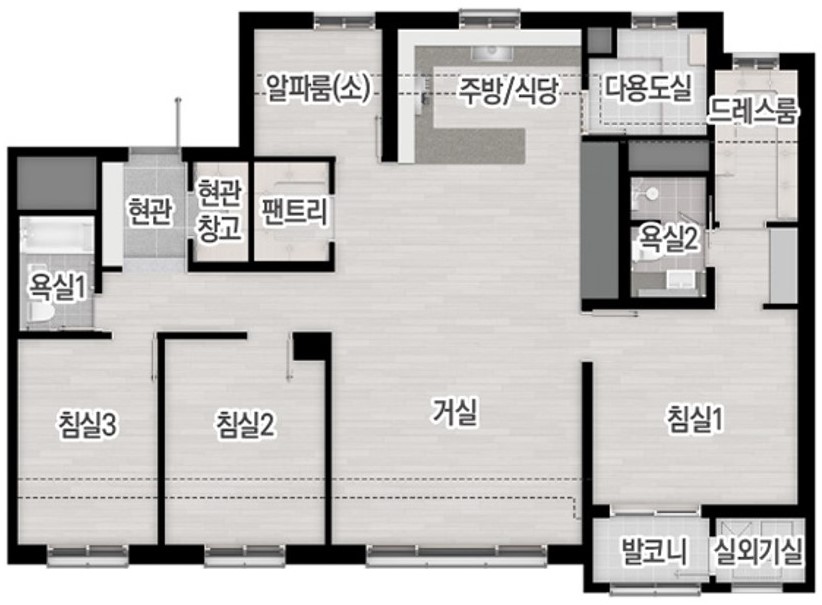 트리븐 서산 - 유니트 110 기본형 평면도