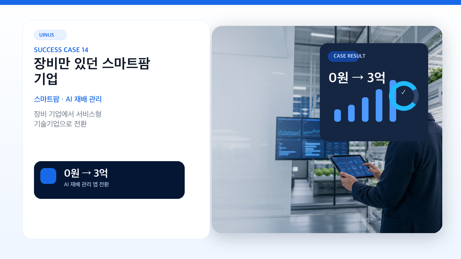 스마트팜 기업이 AI 재배 관리 앱 전환으로 3억을 확보하기까지 성공사례 썸네일