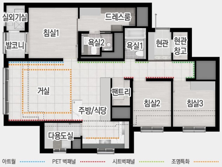 트리븐 서산 - 유니트 84㎡B 옵션형 평면도