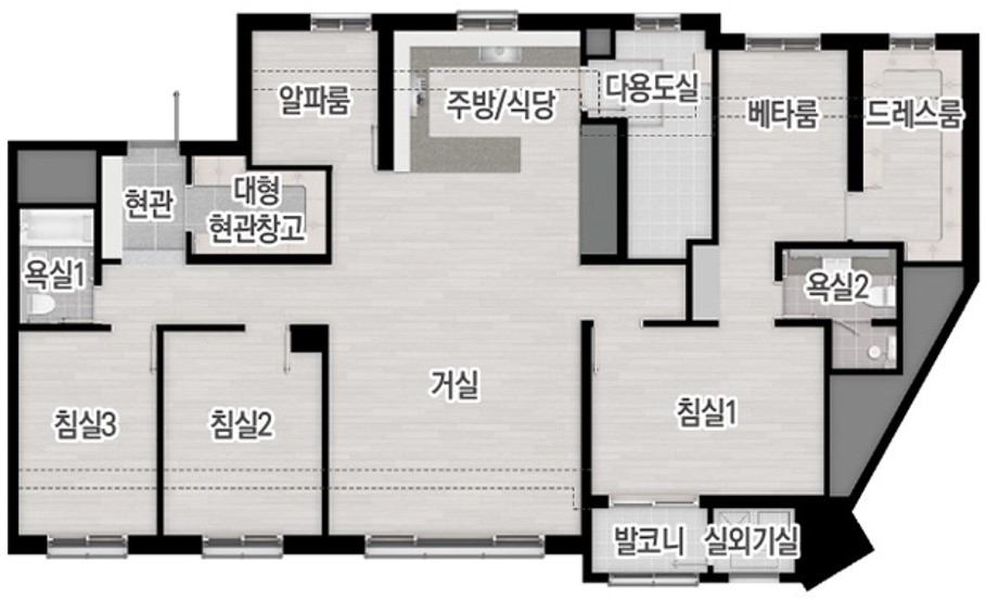 트리븐 서산 유니트 128㎡ 기본형 평면도