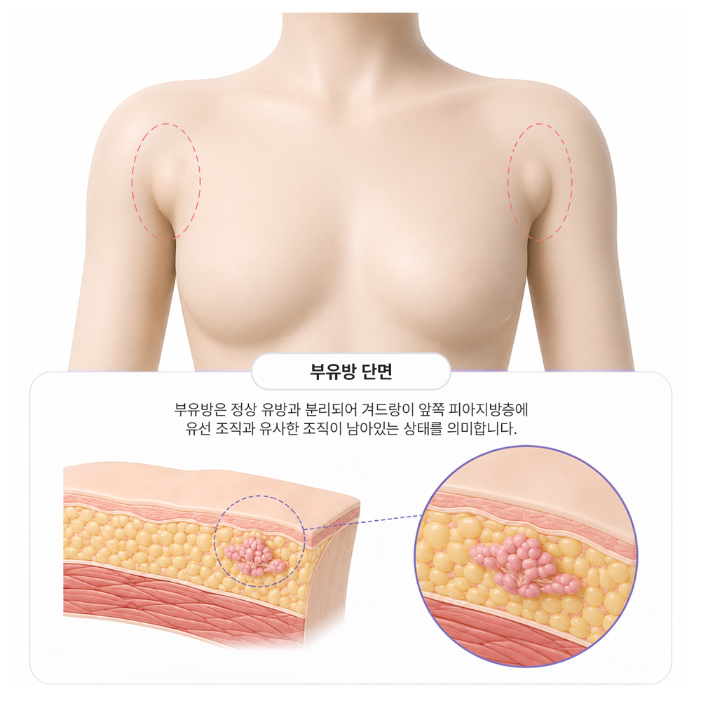 여성 부유방 단면
