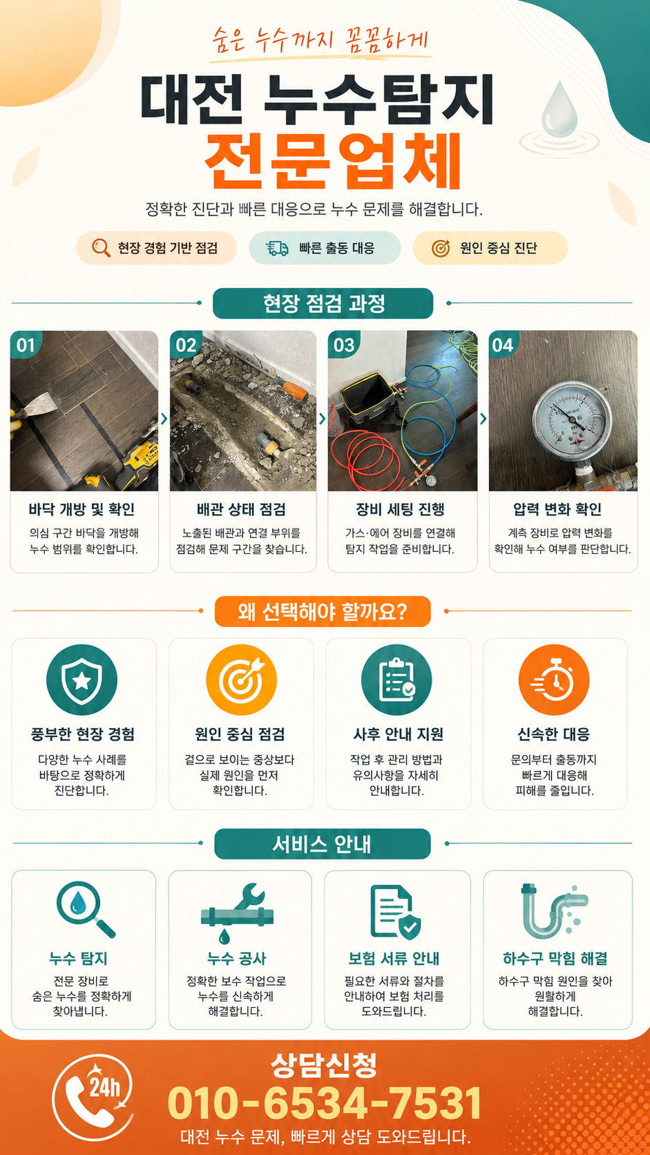 대전 누수탐지 전문업체  수도요금 증가 원인과 배관 점검  둔산동·탄방동·월평동·관저동·도안동·유성구 아파트·빌라·상가·주택 누수 원인 정밀 확인