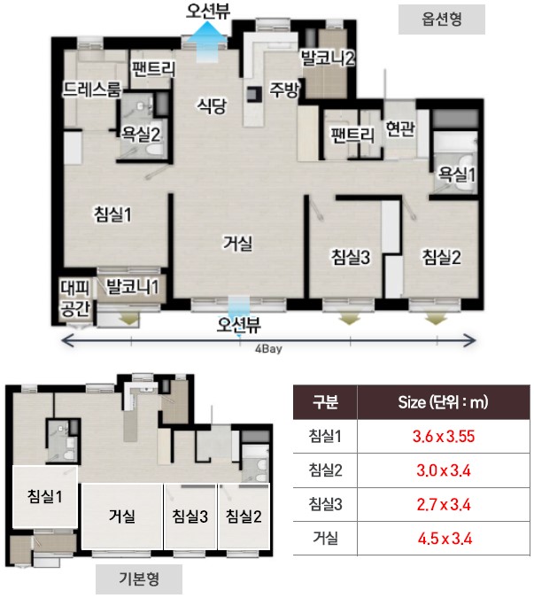 군산 예다음 세대안내 - 84㎡A 평면도