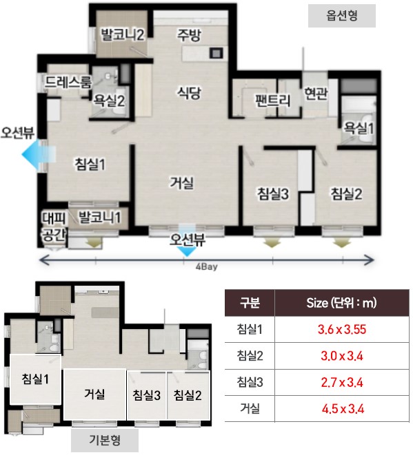 군산 예다음 세대안내 - 84㎡B 평면도