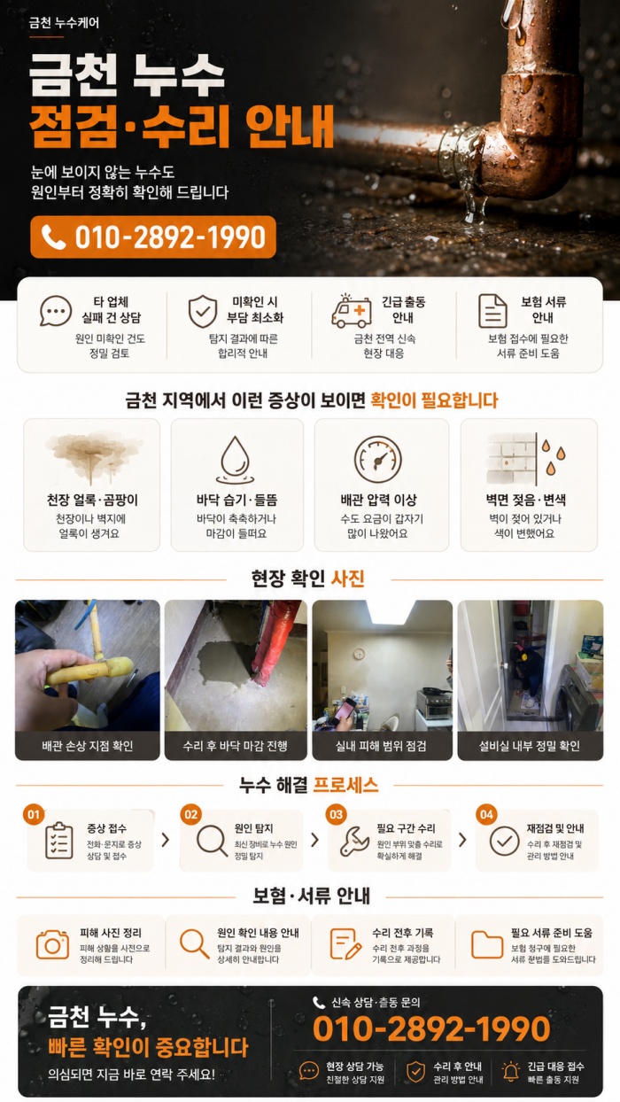 금천 누수탐지 전문업체