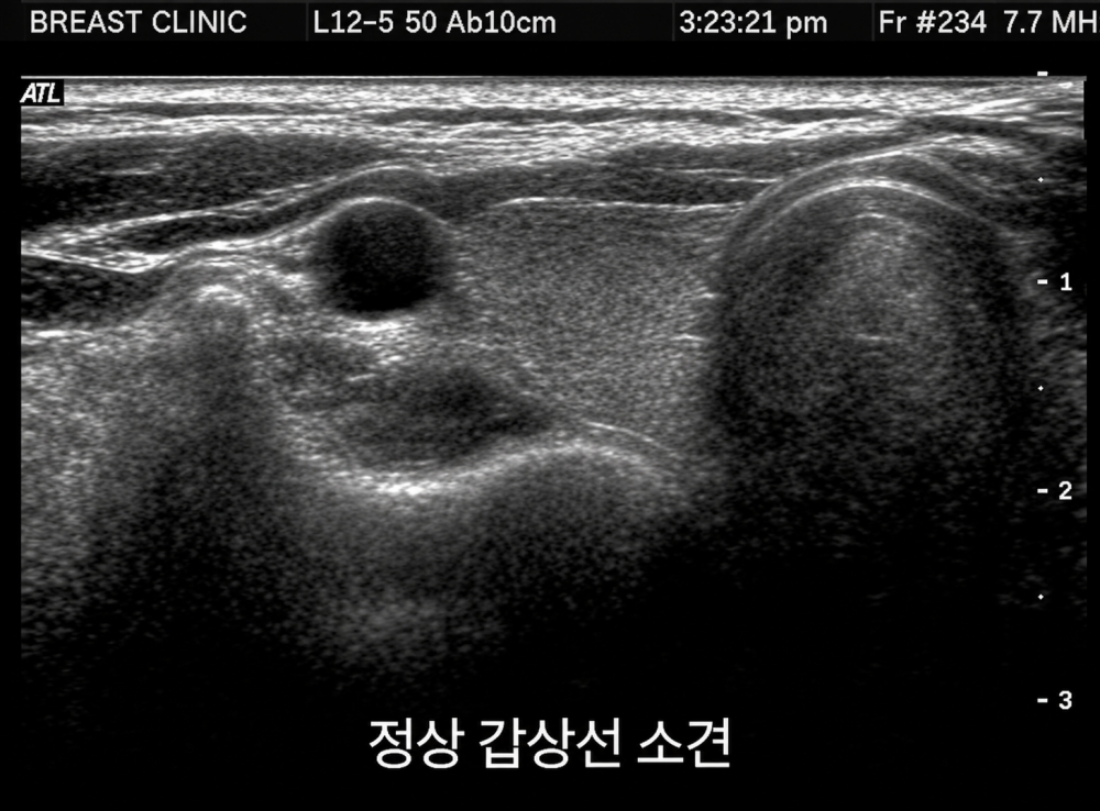 정상 갑상선 소견 이미지