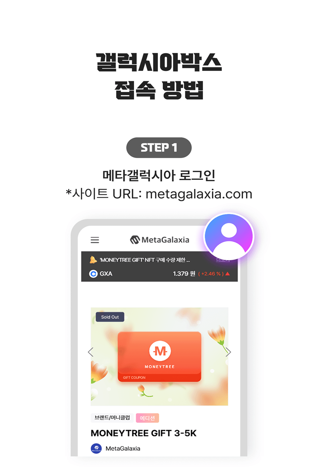 갤럭시아박스 접속 방법 3단계 안내. 1단계 메타갤럭시아 로그인. 