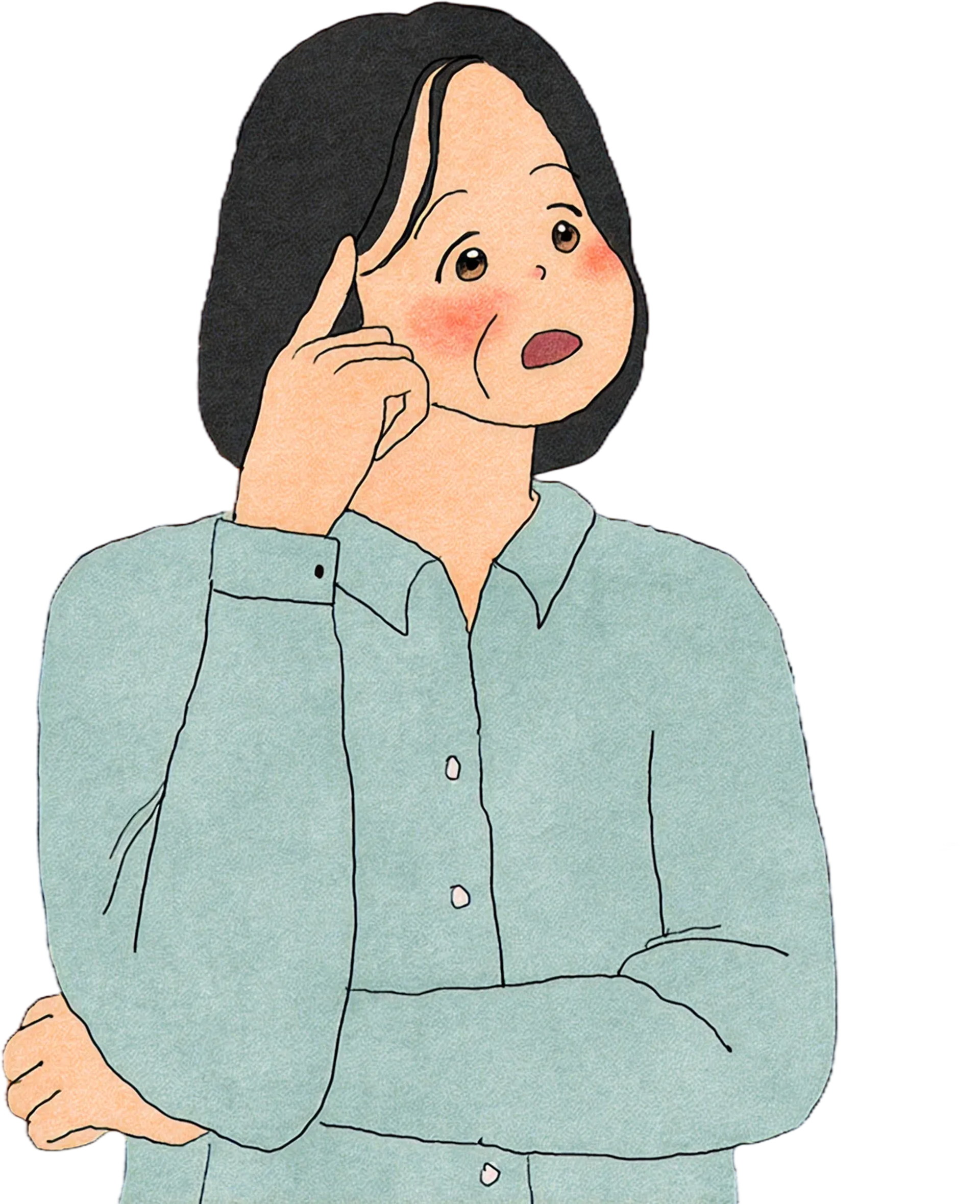 생각하는 여자 일러스트
