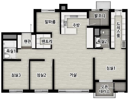광천 승원 팰리체 유니트 84 평면도