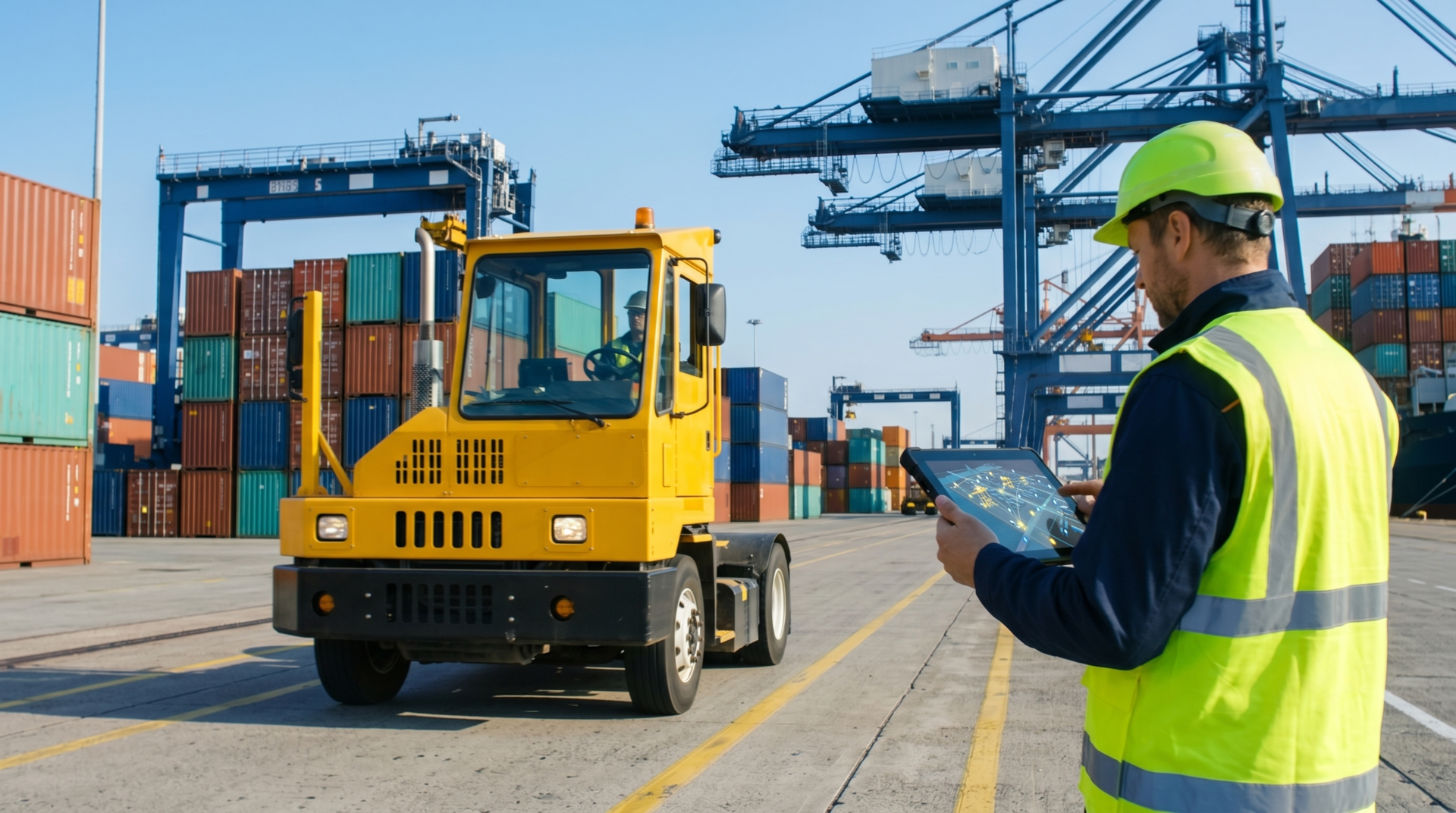 Port mobile equipment location sensing device