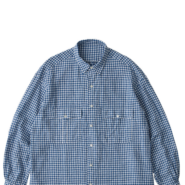 Porter Classic [포터 클래식] - Roll Up Linen Gingham Check Shirt