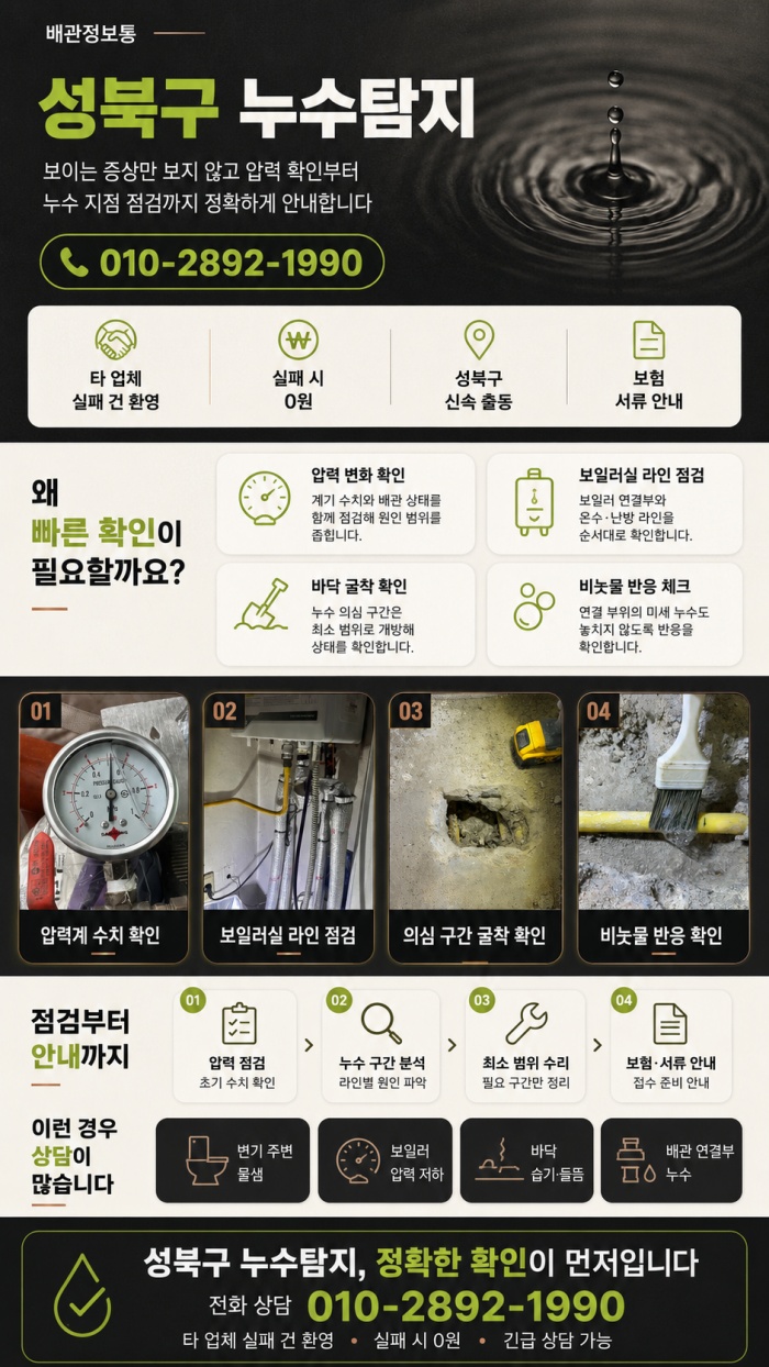 성북구 누수탐지 전문업체