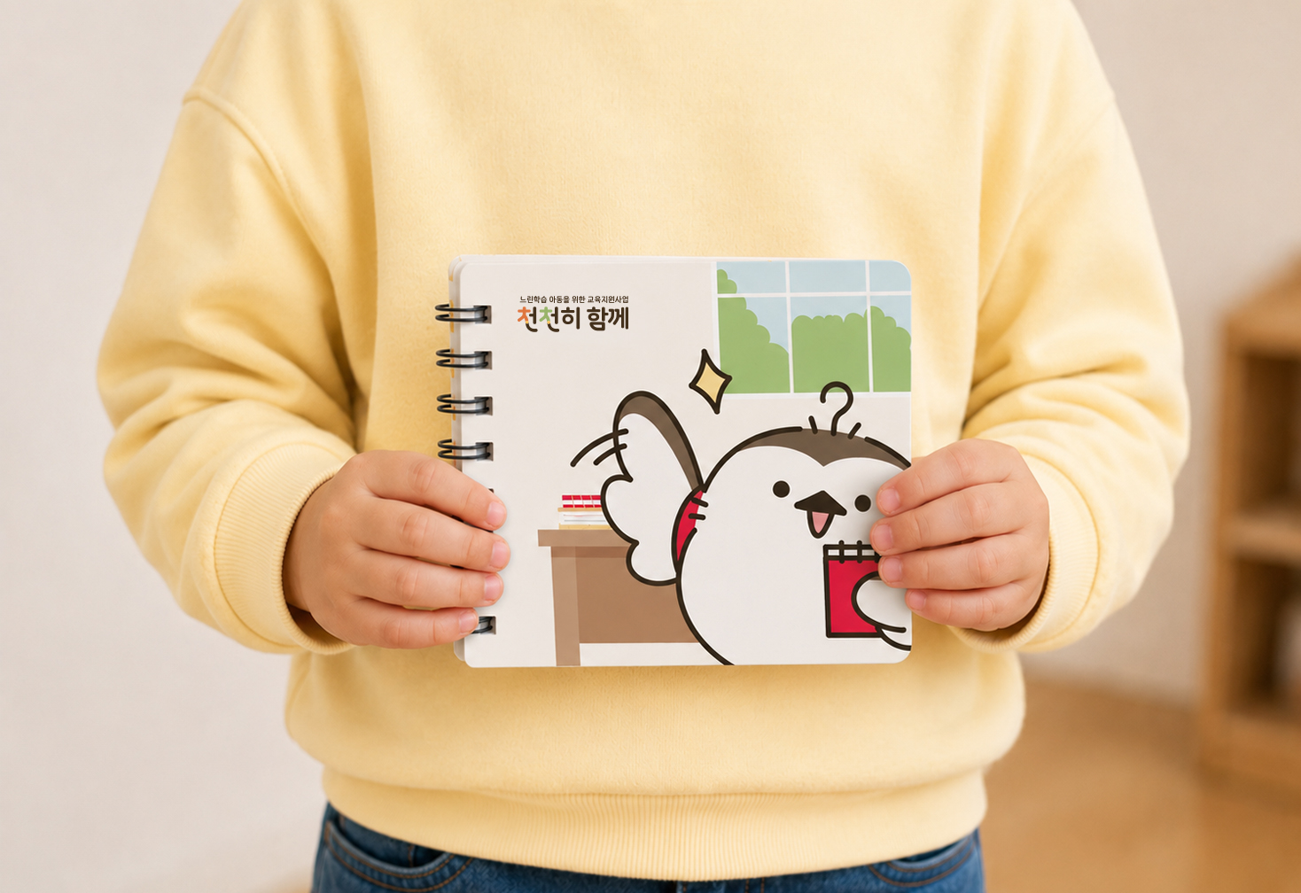 공공기관 교육지원사업 로고 디자인 및 캐릭터 디자인 브랜드 캐릭터 목업, 노트, 굿즈