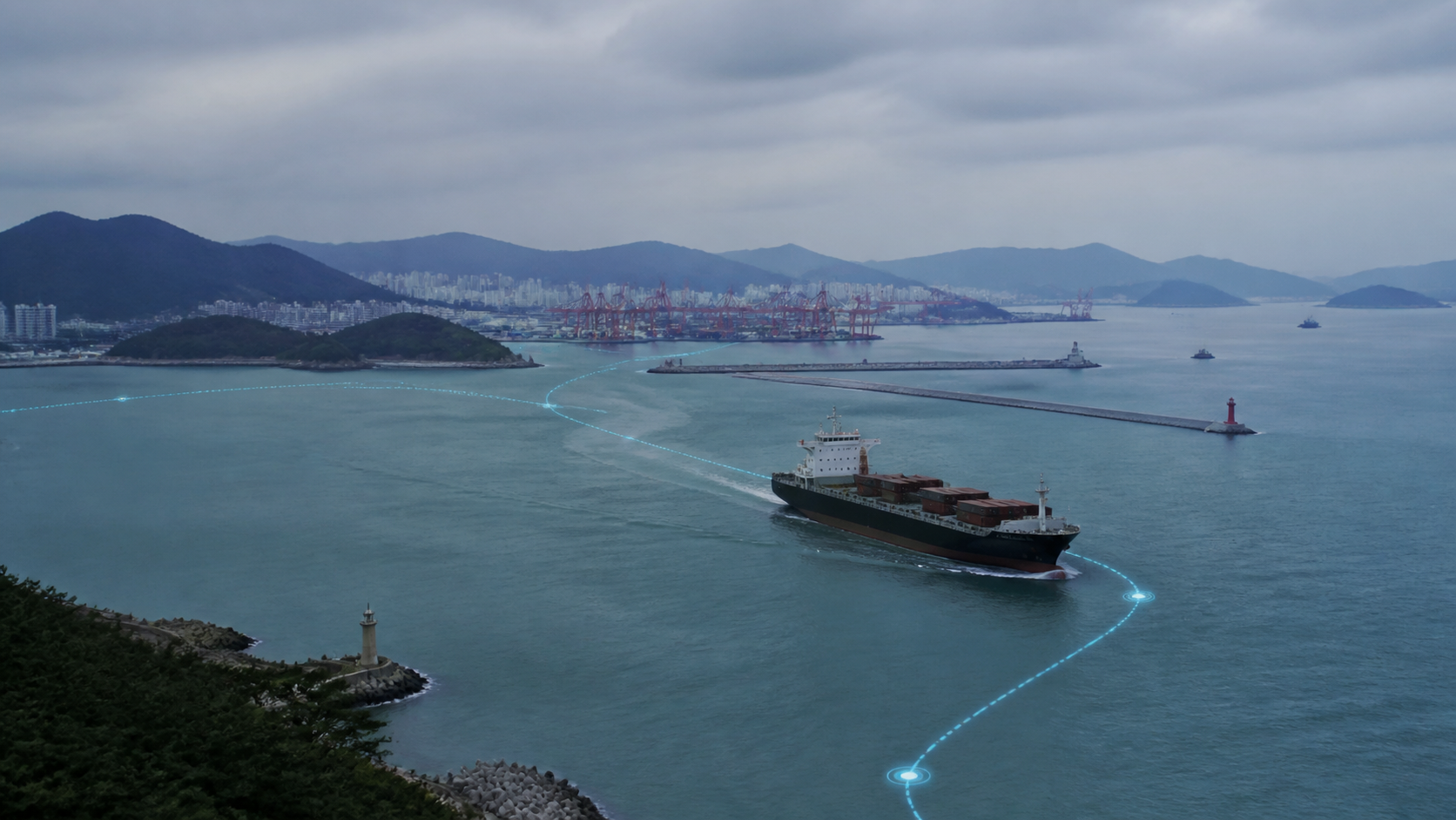 Vessel tracking and route simulation image