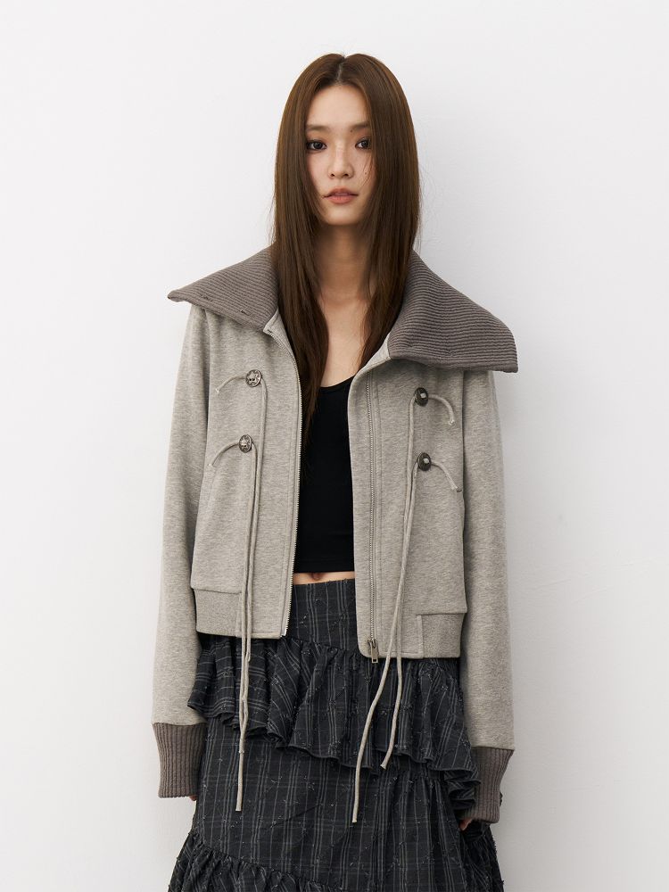 Buttoned Neck String Zip-Up Jacket : 리디큘러스(RIDICULOUS)