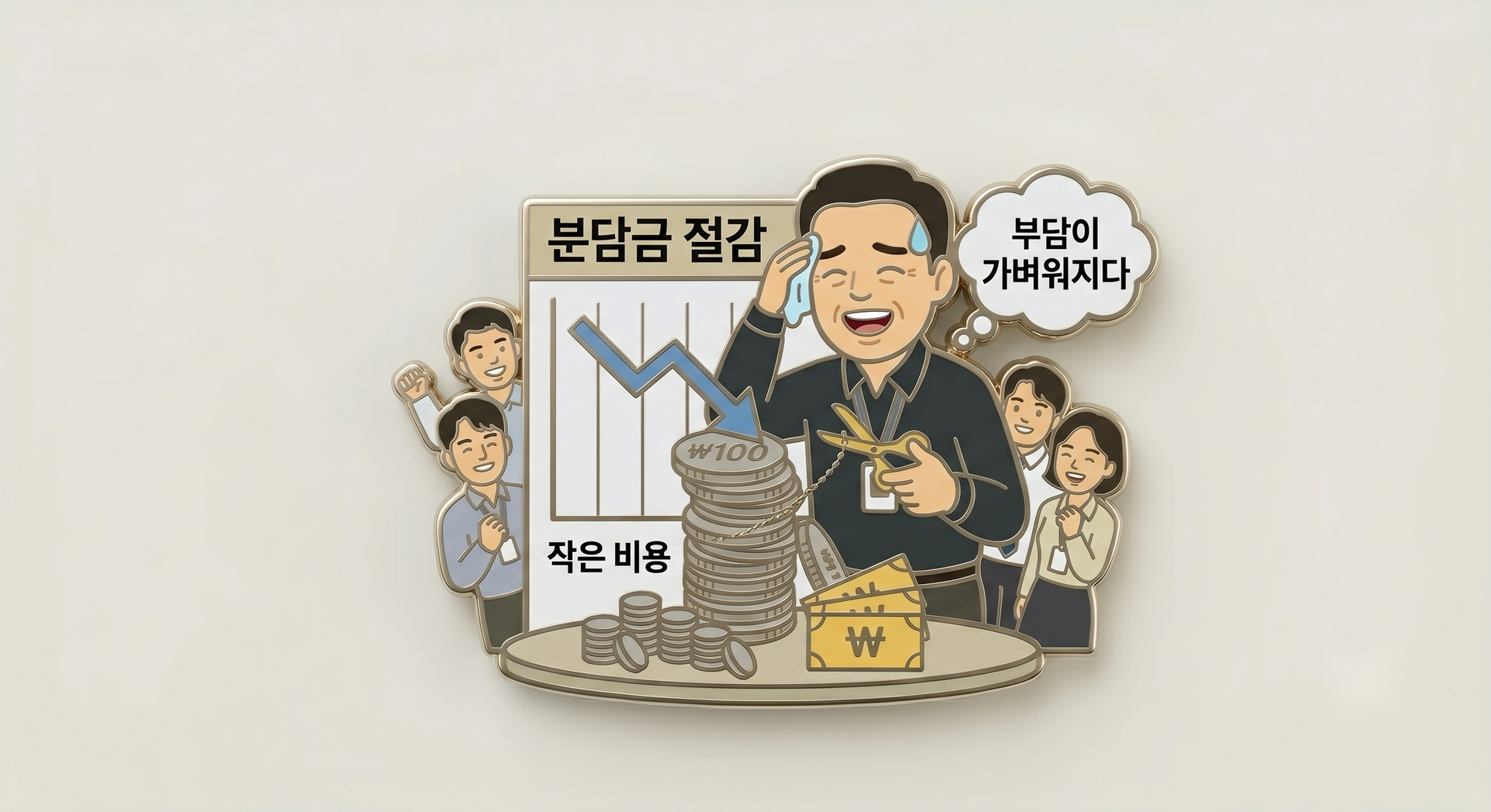 장애인 고용분담금 절감 안내 일러스트
