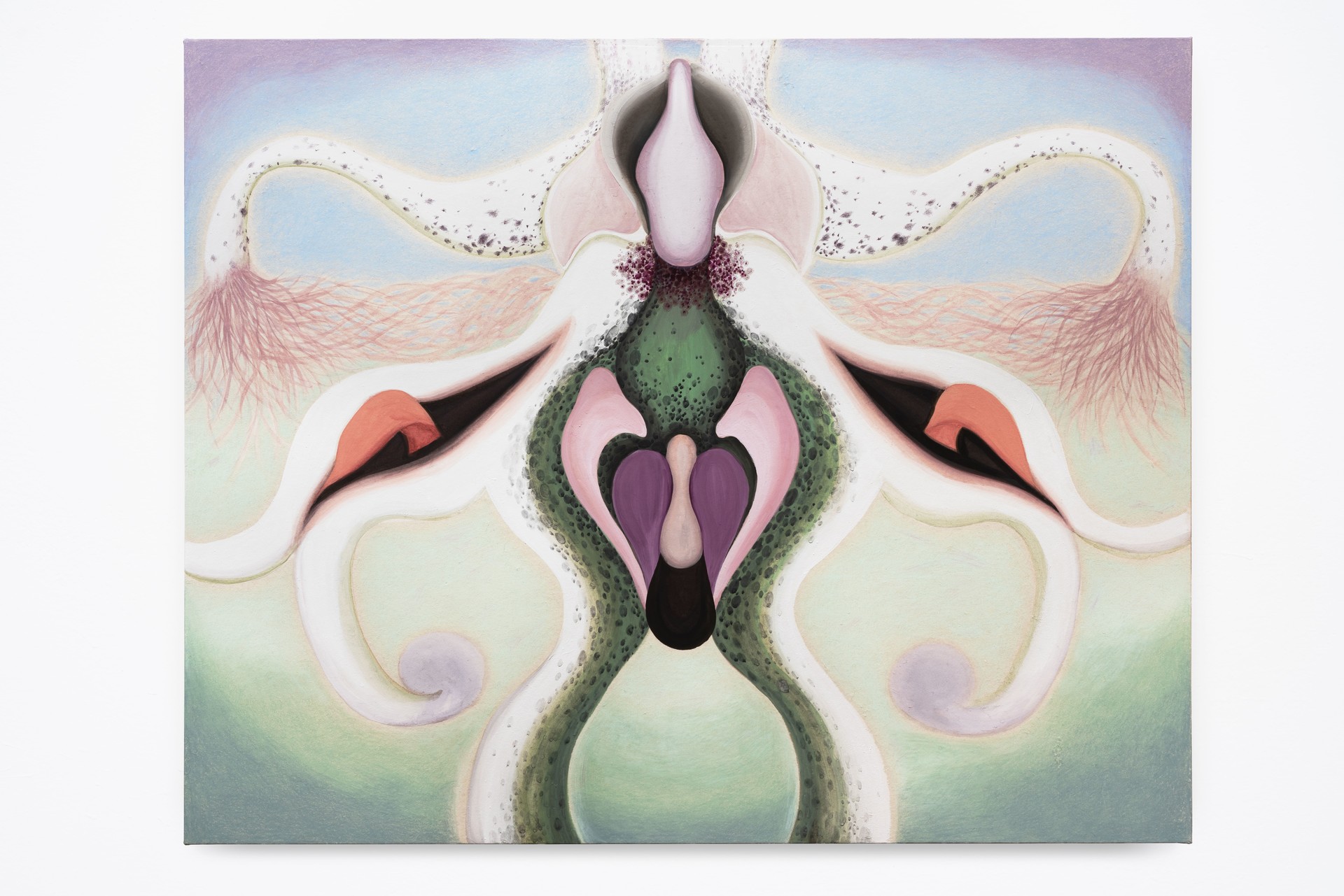 Inner Peace, 2026, 장지에 분채, 석채, 색연필(Pigment, Mineral Pigment, Color Pencil on Korean paper), 73 × 91cm