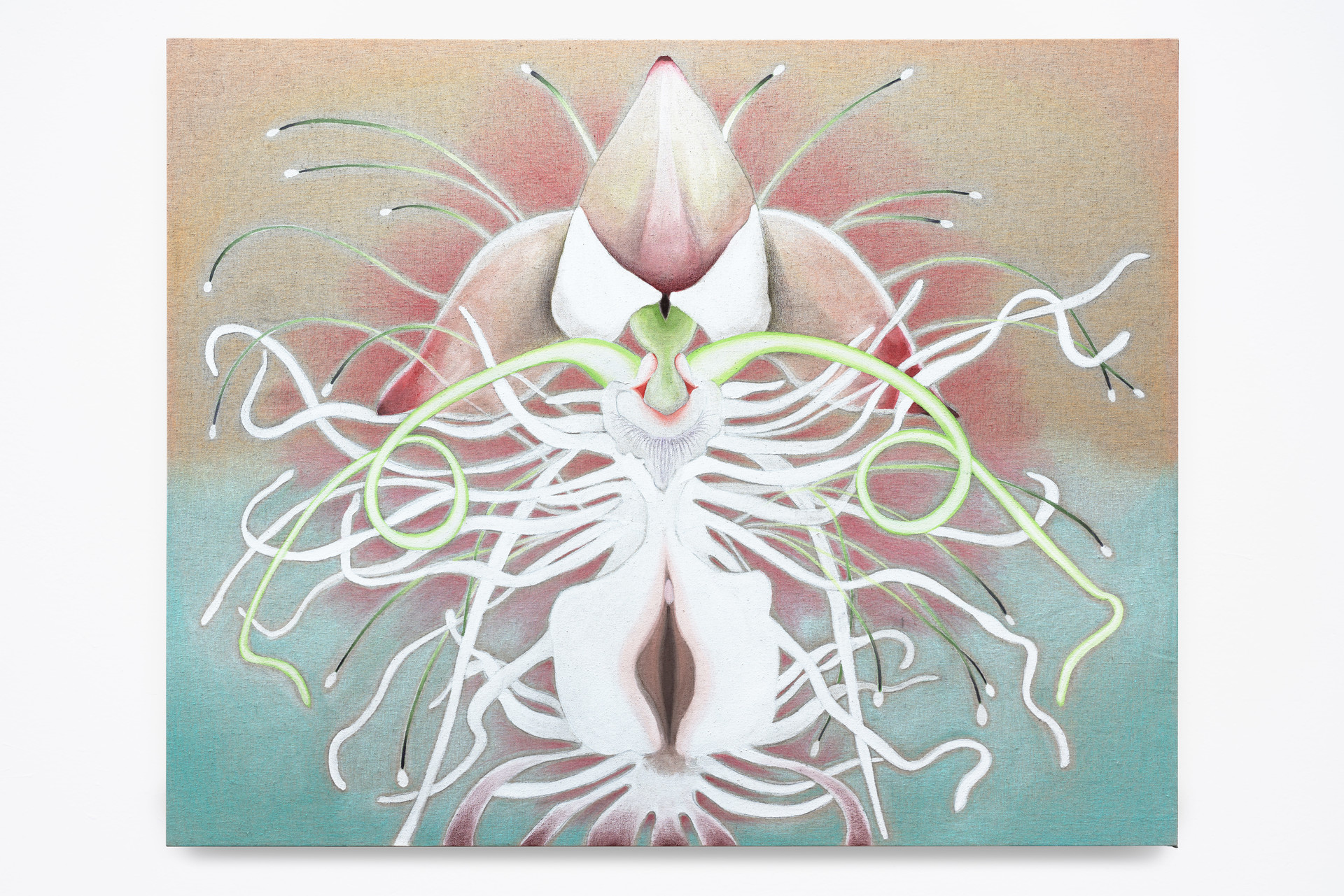 로샤(Rorschach)_2, 2026, 리넨에 분채, 호분, 색연필(Pigment, Shell White, Color Pencil on Linen), 73 × 91cm